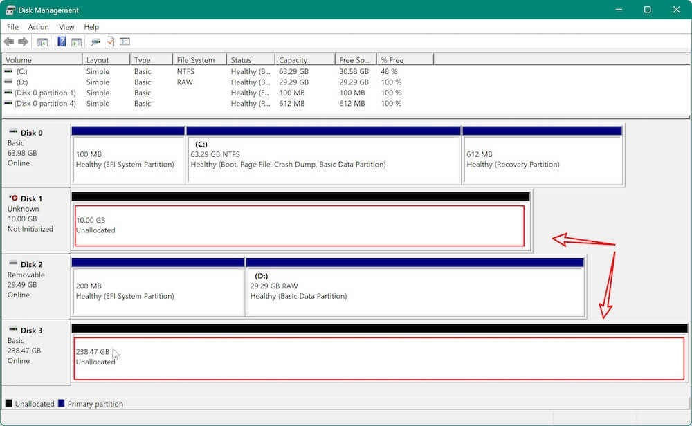 how to open and use Disk Management on Windows