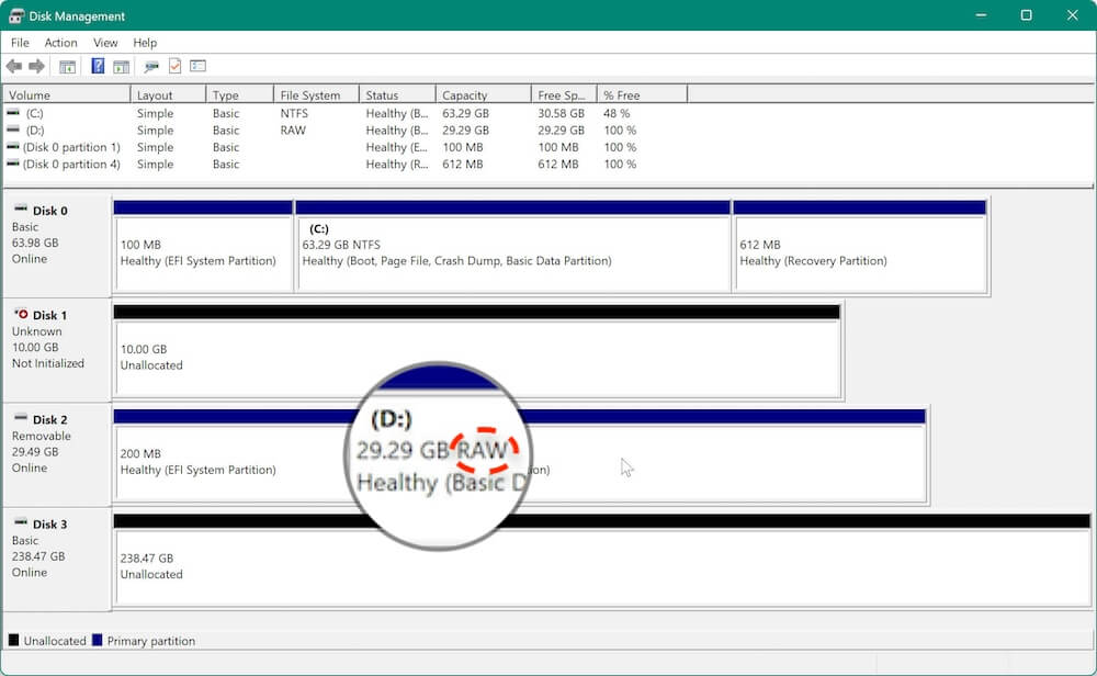 how to open and use Disk Management on Windows