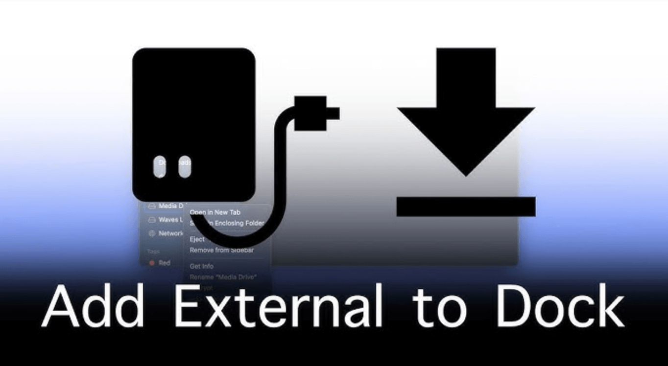 adding an external hard drive to the Dock on your Mac