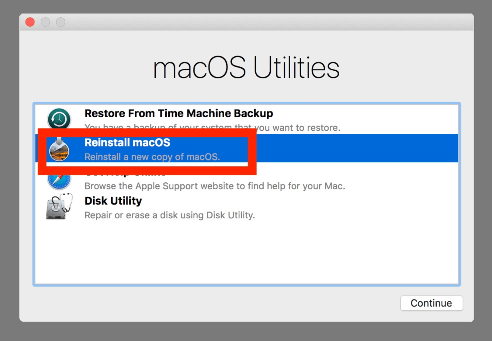 Cannot Reinstall macOS