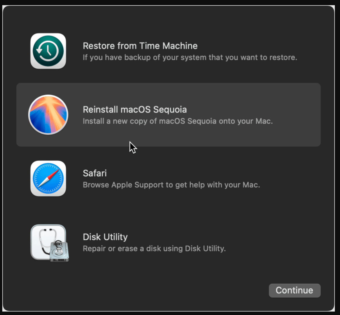 Cannot Reinstall macOS