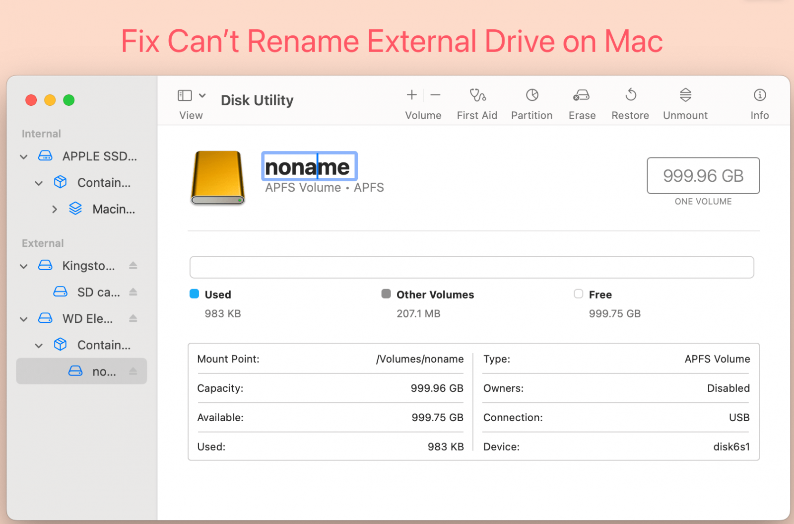 8 Solutions to Fix Can't Rename an External Hard Drive or USB Drive on Mac