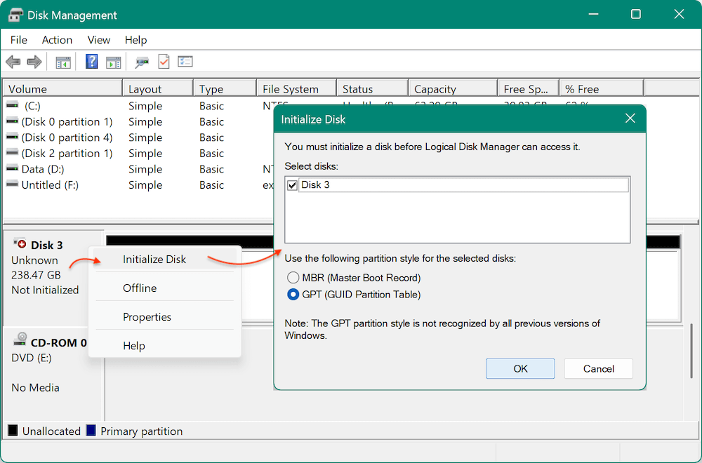 can't select target drive at clone