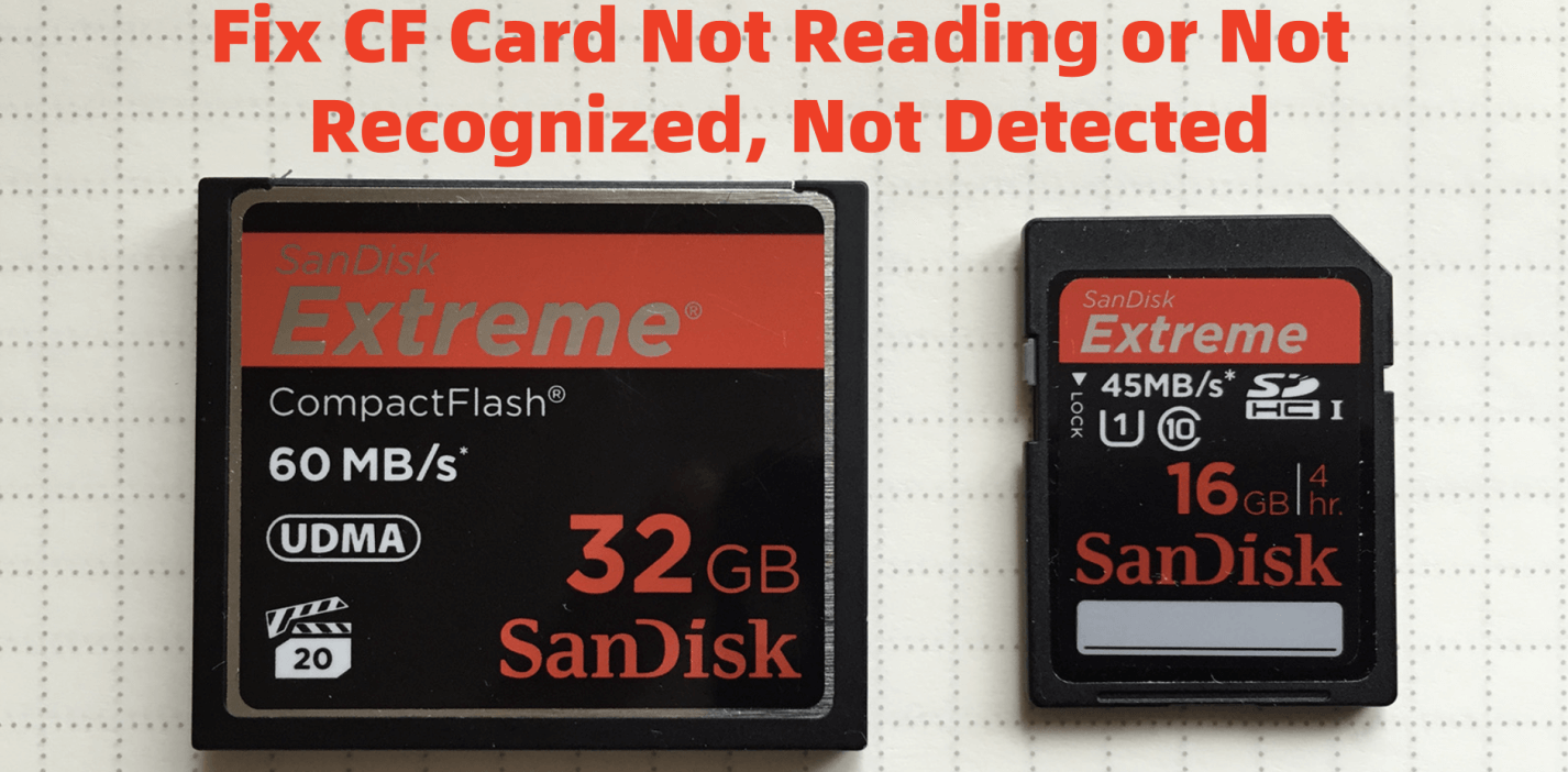 CF card that is not recognized or detected