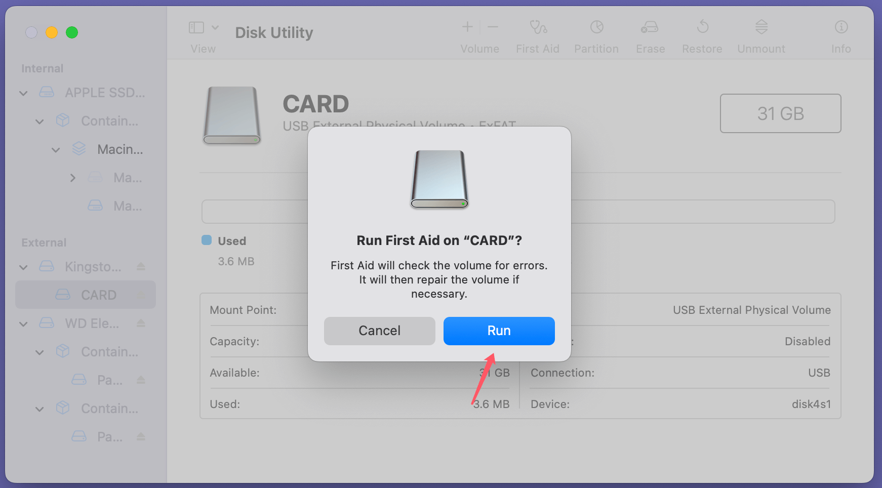 CF card that is not recognized or detected