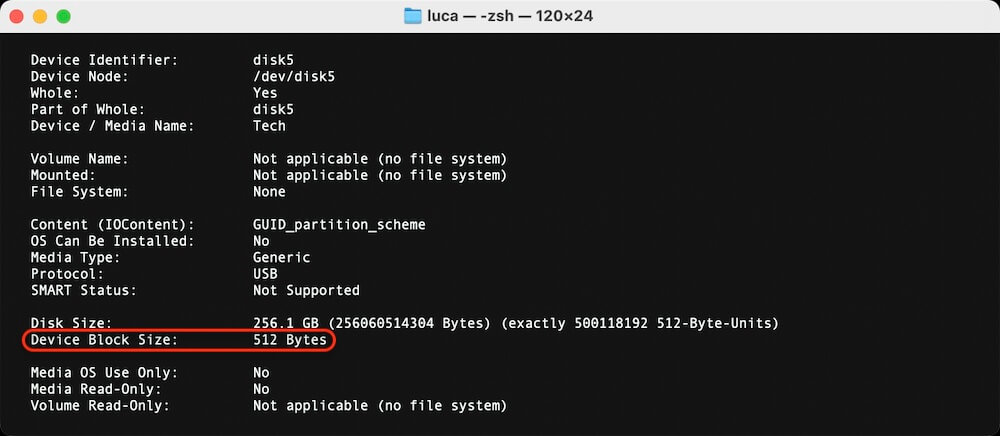 fix destination disk sector size is not identical error