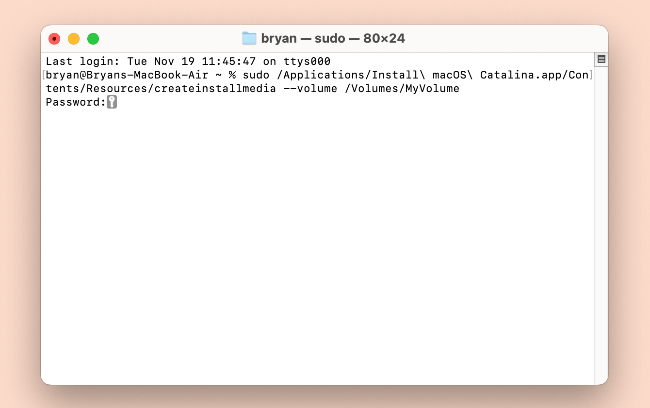 clean installation of macOS Catalina