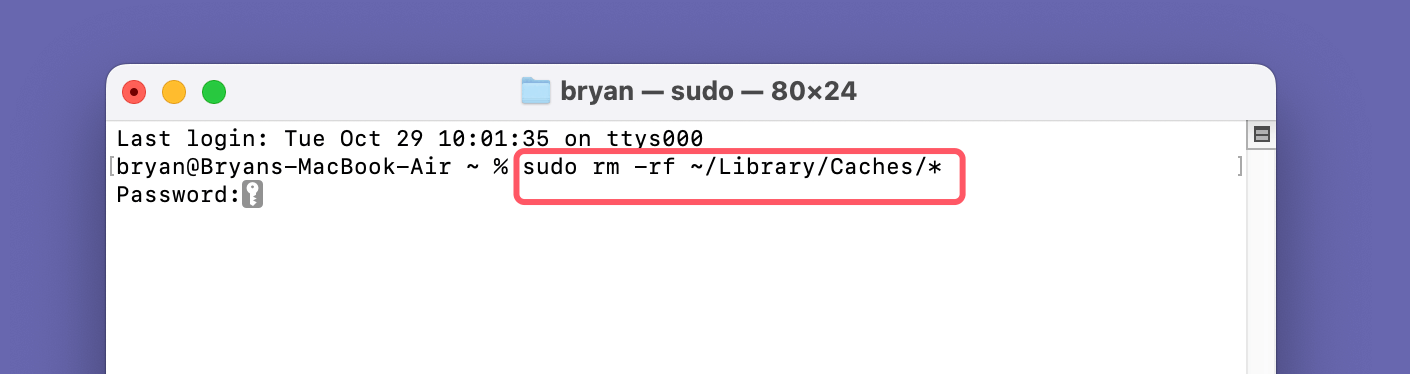 Steps to Clear Cache via Terminal