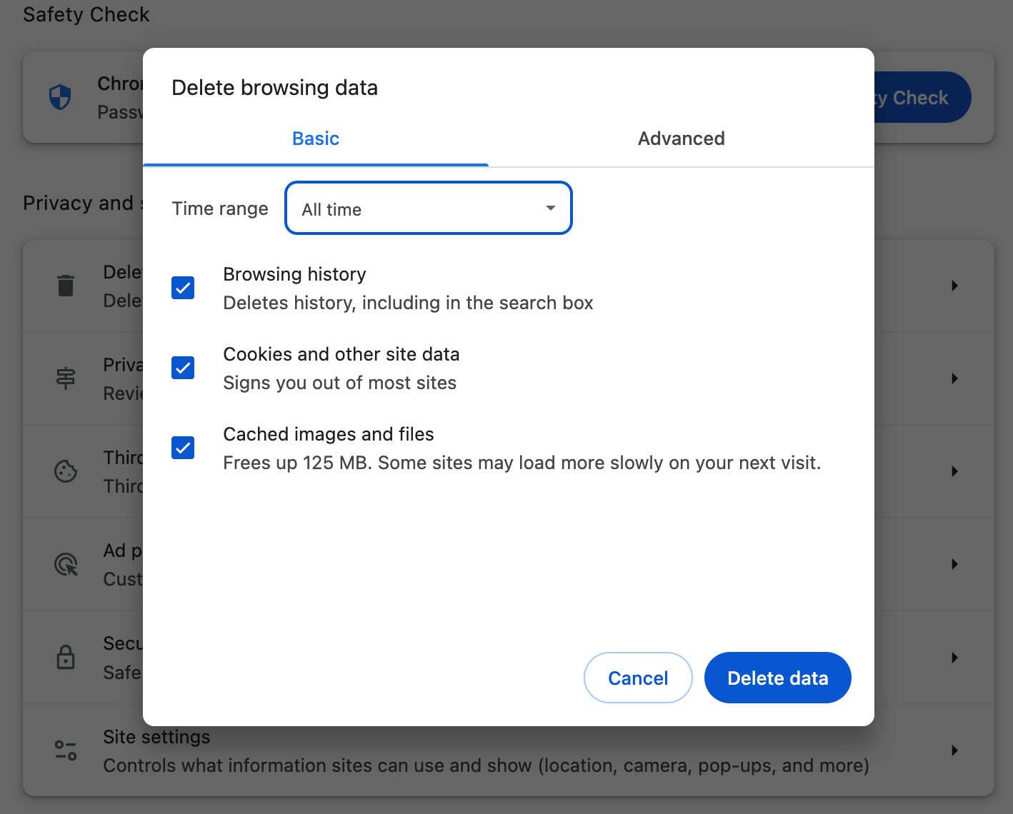 Clear Chrome Data on Mac