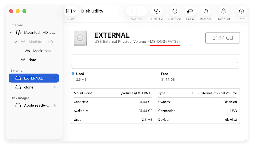 clone FAT/exFAT/EXT hard drive on Mac