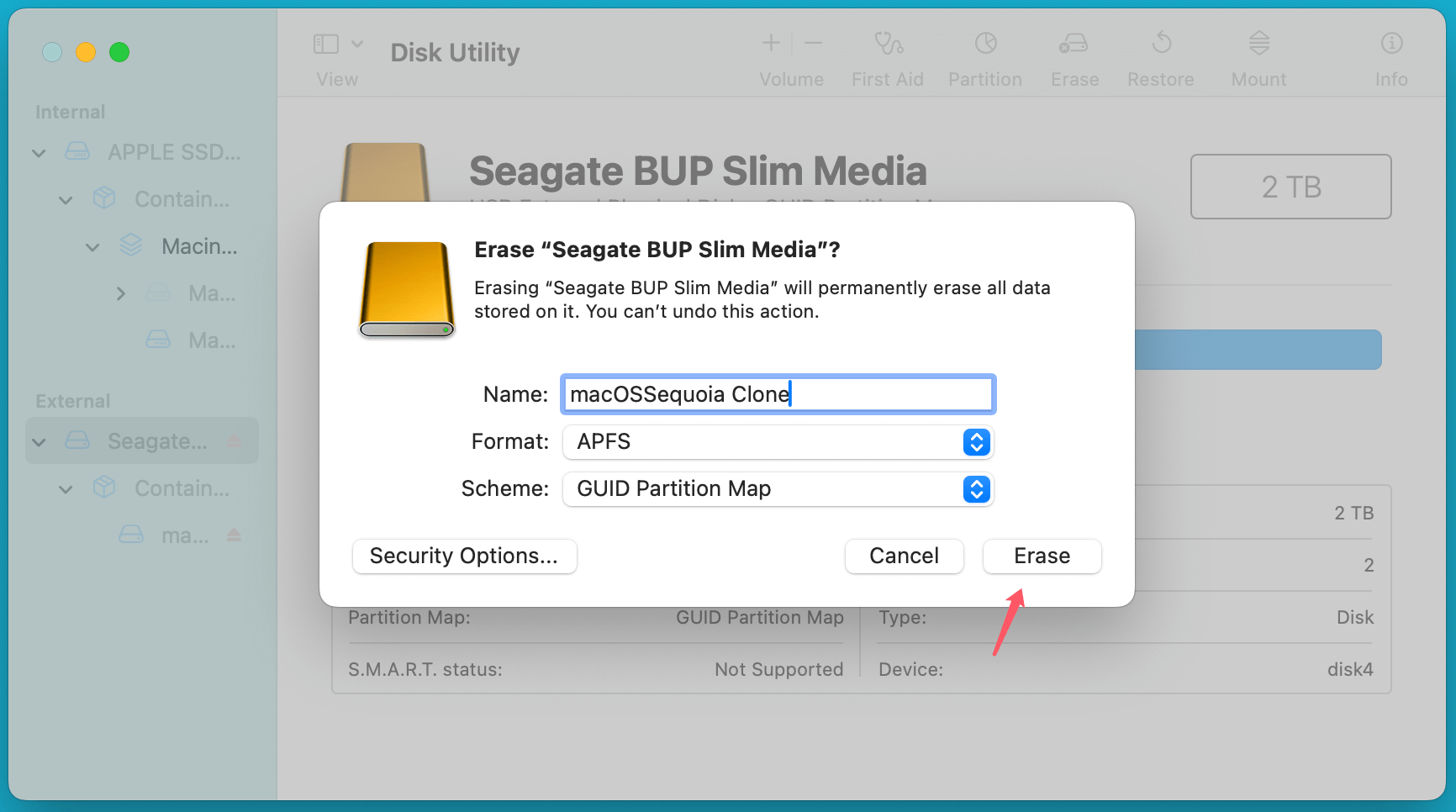 Cloning your macOS Sequoia to an external hard drive