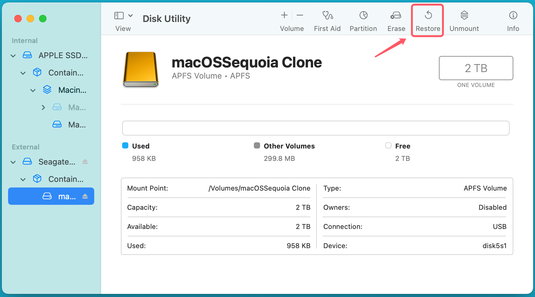 Cloning your macOS Sequoia to an external hard drive