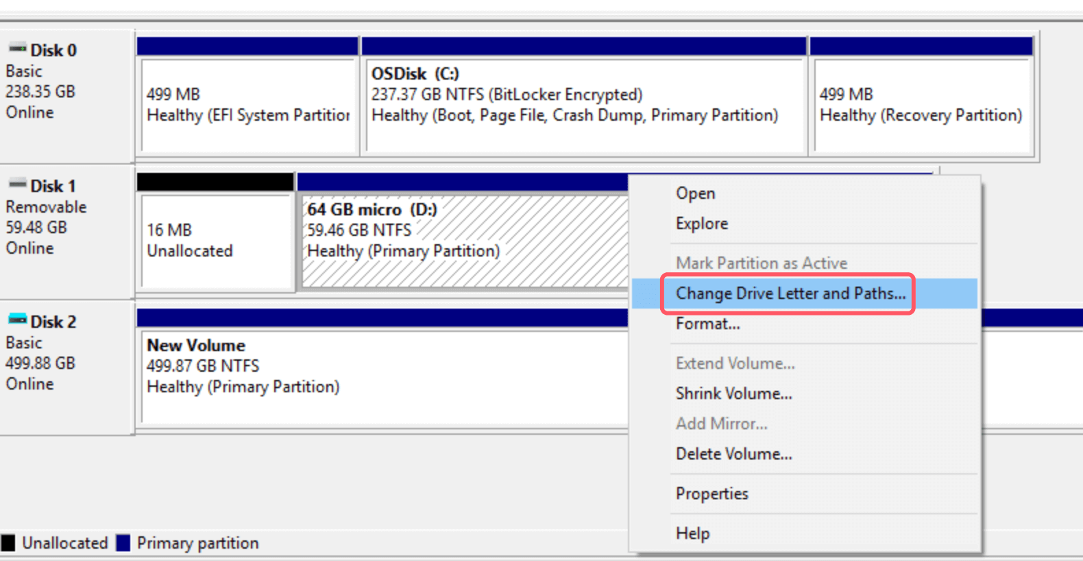 Check Disk Management (Windows)