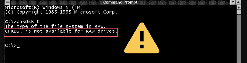 CHKDSK is not available for RAW drives