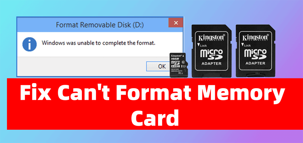 can't format memory card