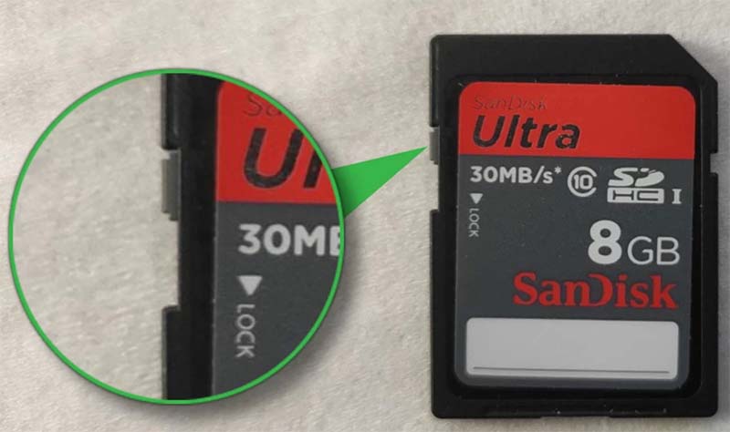 Check the Memory Card's Write Protection Switch