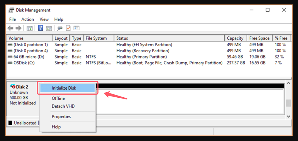 Initialize the Drive