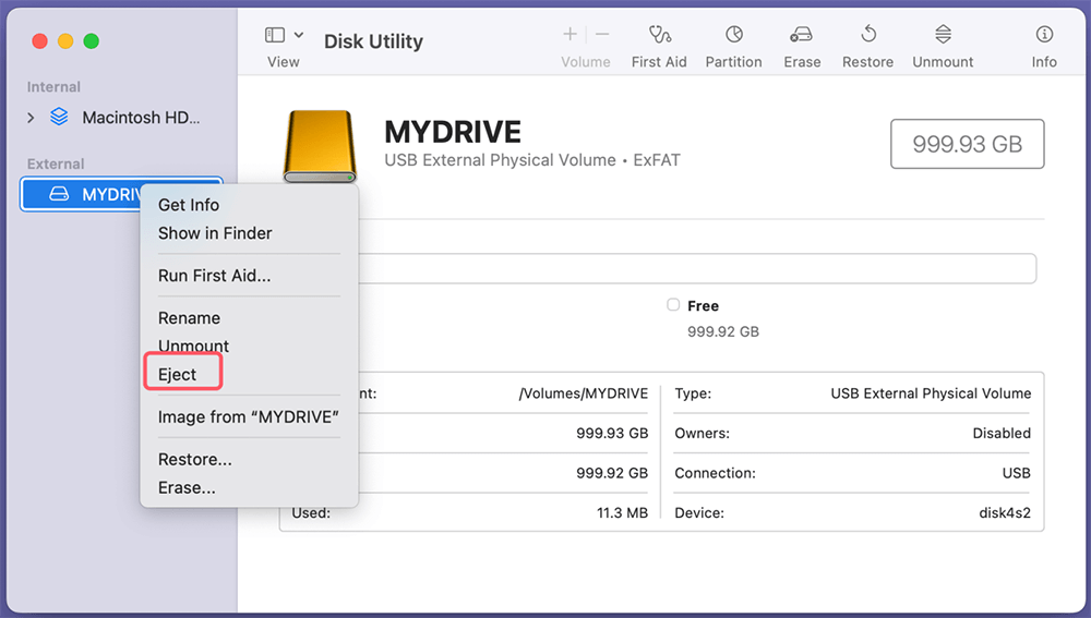 Verify and Eject the Drive