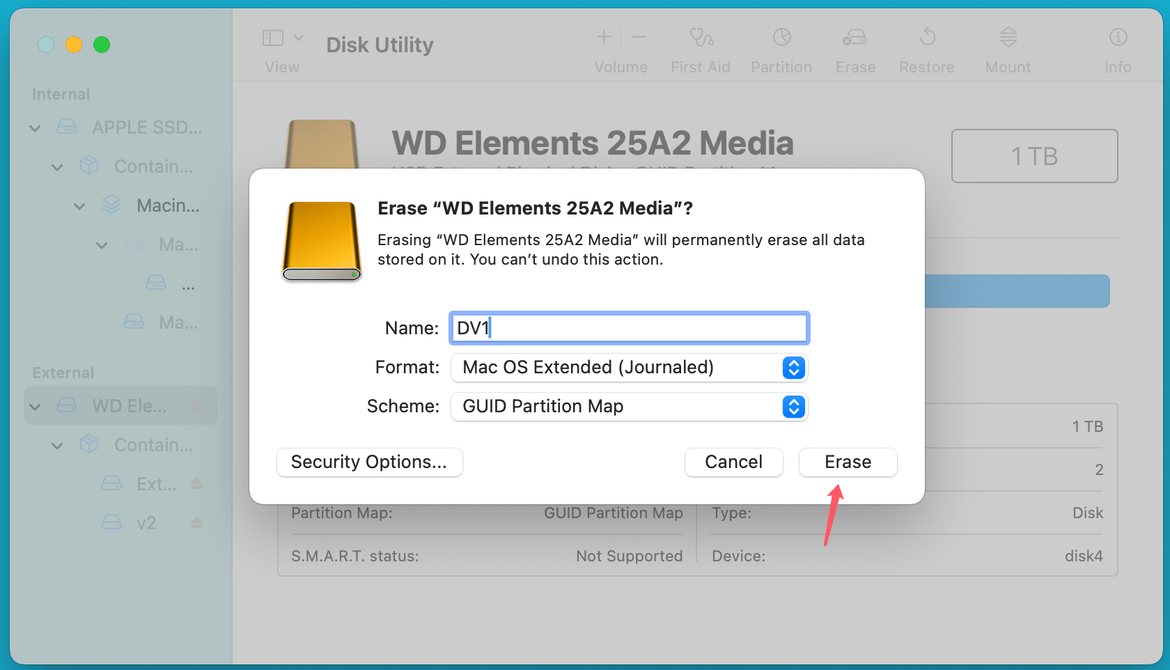 Converting an APFS drive to HFS+