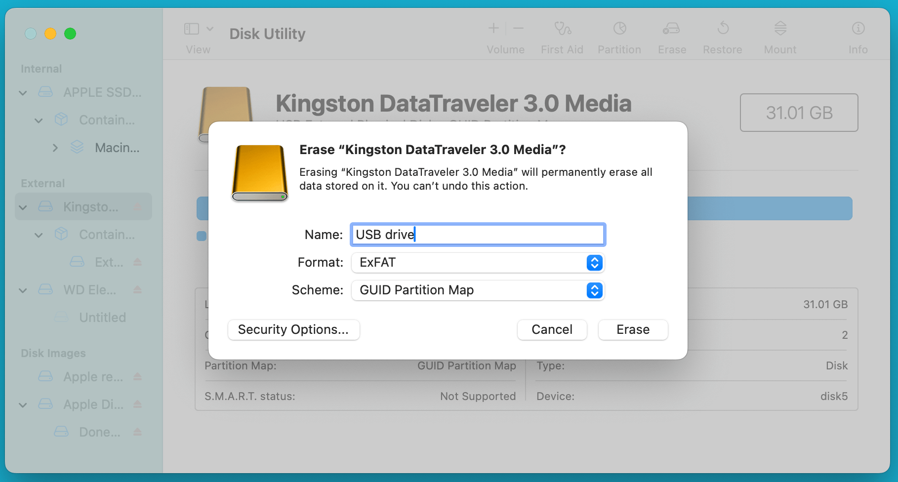 Convert or Reformat an USB Drive to NTFS on Mac
