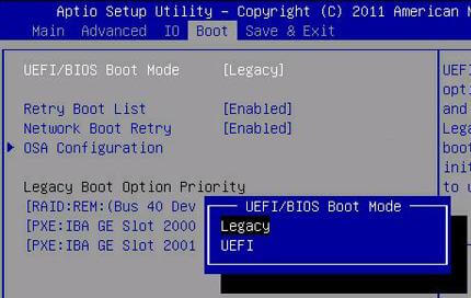 change system boot order