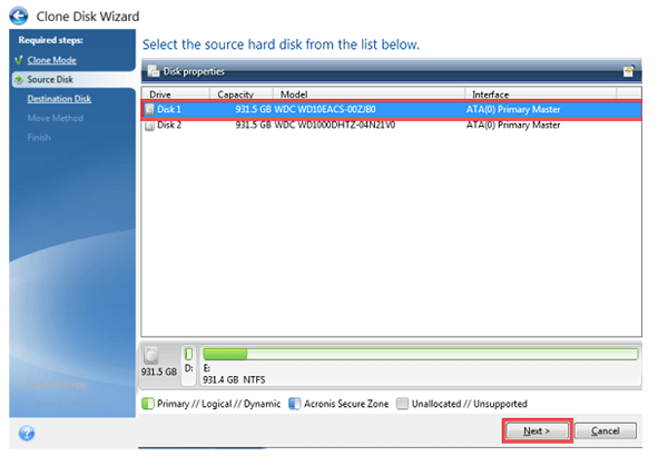 clone WD disk with Acronis True Image