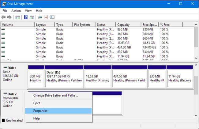 Confirm the partition type