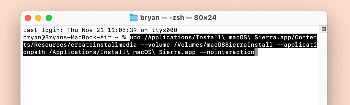 Creating a bootable USB installer for macOS Sierra