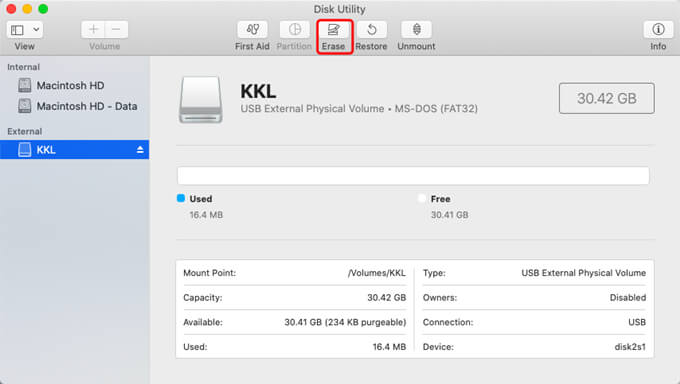 external hard drive for mac not showing up in disk utility