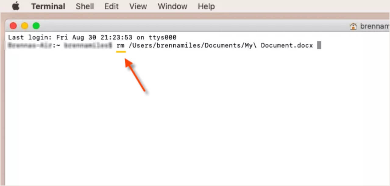 delete Mac files with terminal