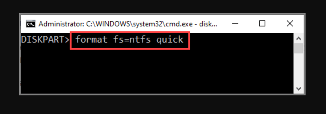 Using Diskpart Command Line Utility