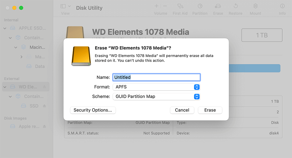 Using macOS Disk Utility