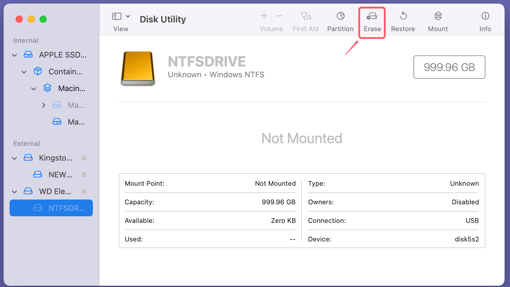 delete files from an NTFS drive on Mac