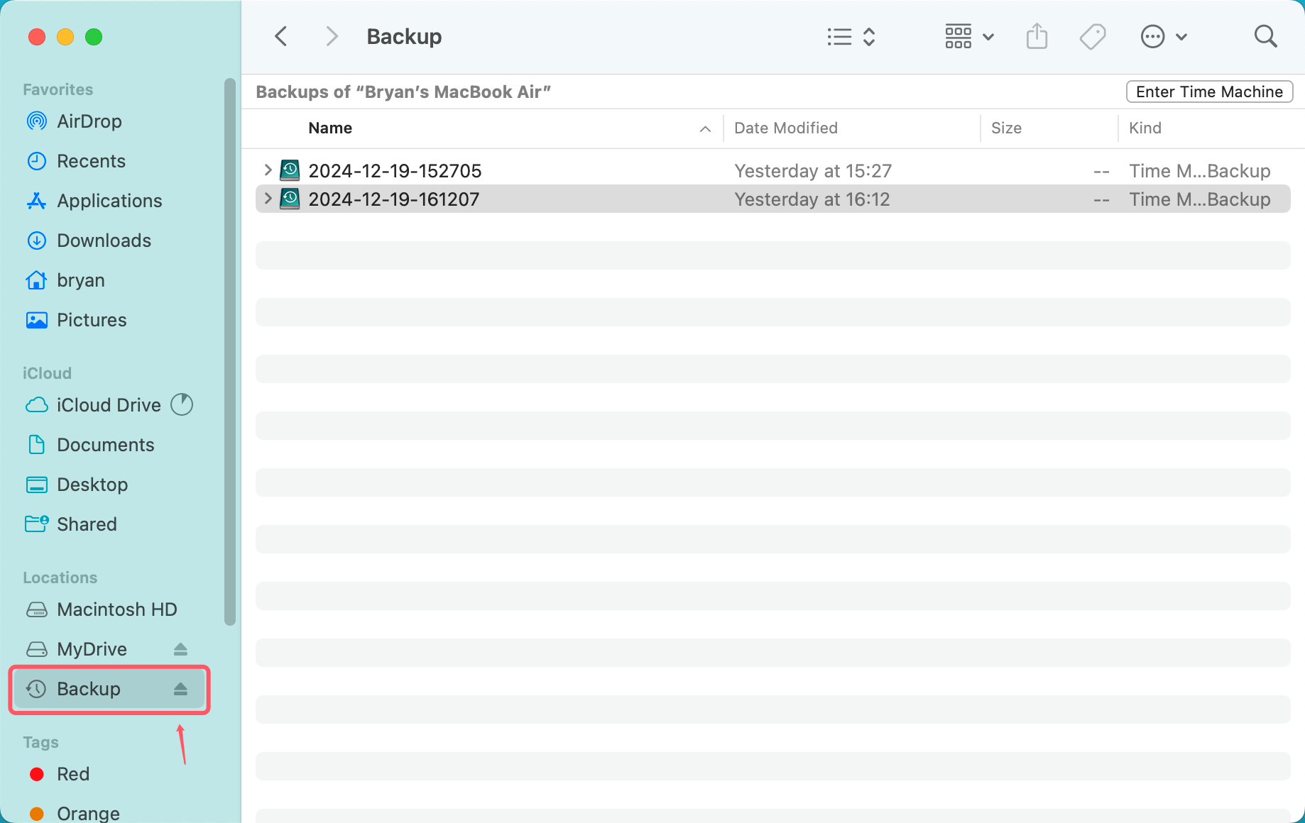 deleting old Time Machine backups