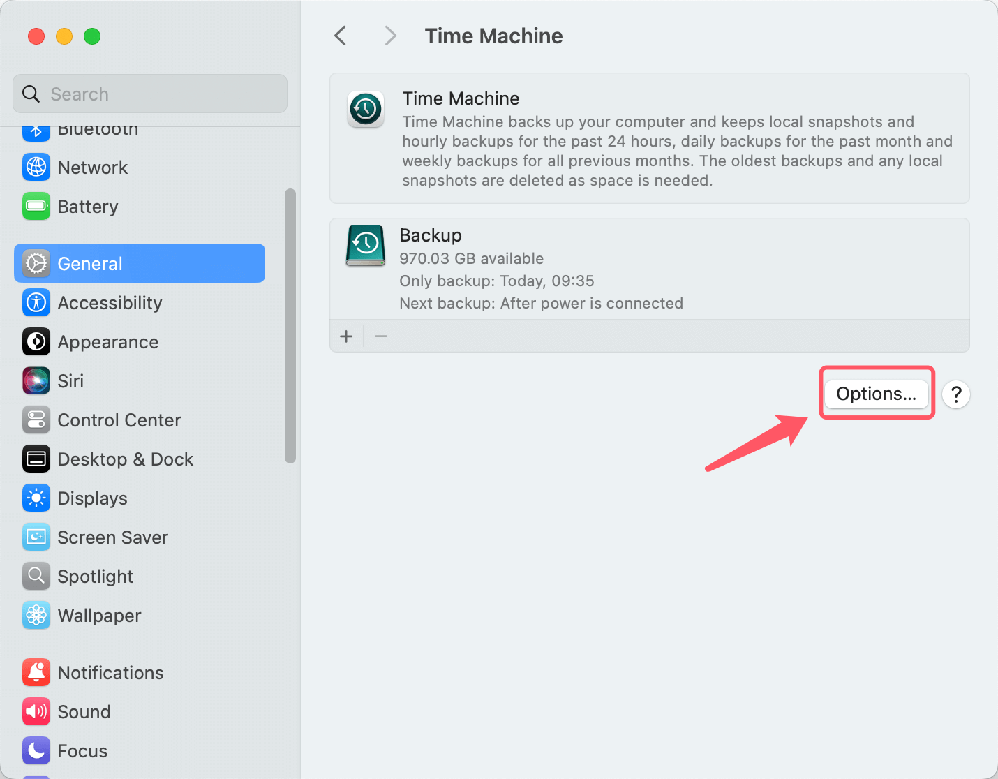 deleting old Time Machine backups
