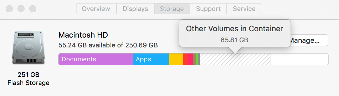 Delete Other Volumes in Container on Mac