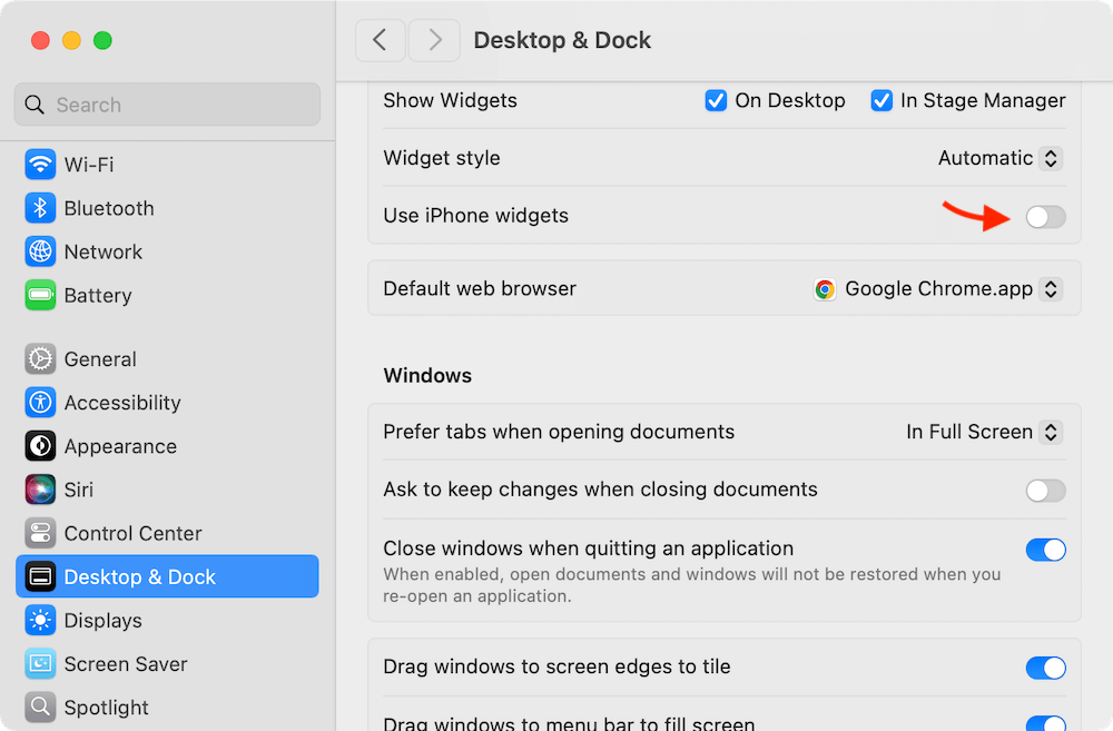 disable iPhone mirroring on Mac
