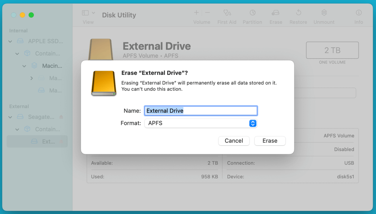 perform a 1:1 disk copy on macOS Sequoia