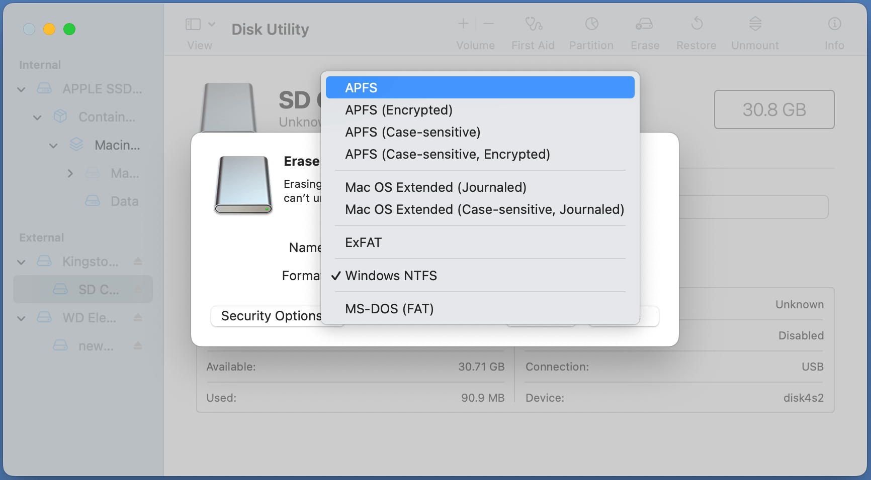 macOS's Disk Utility fails to mount an external hard drive