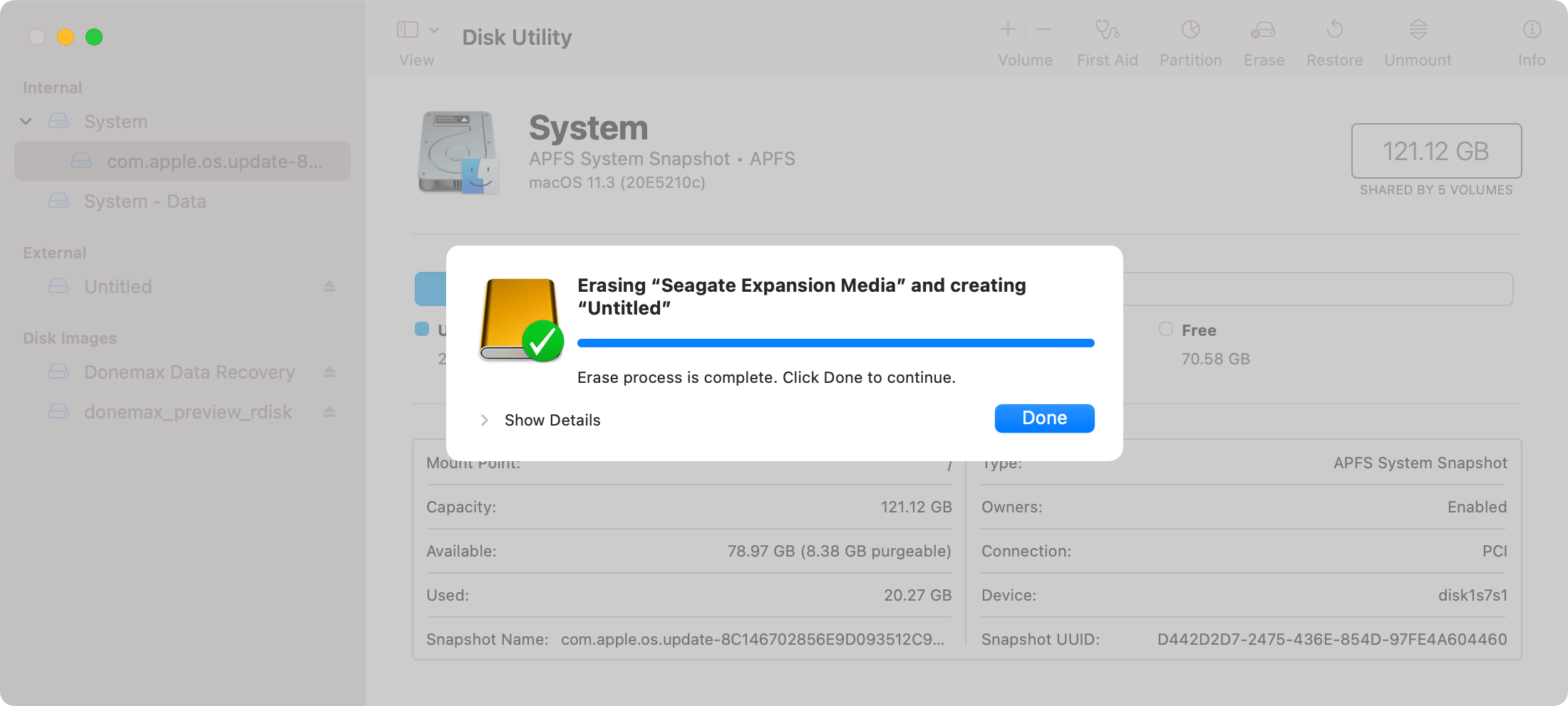 erase external hard drive mac format