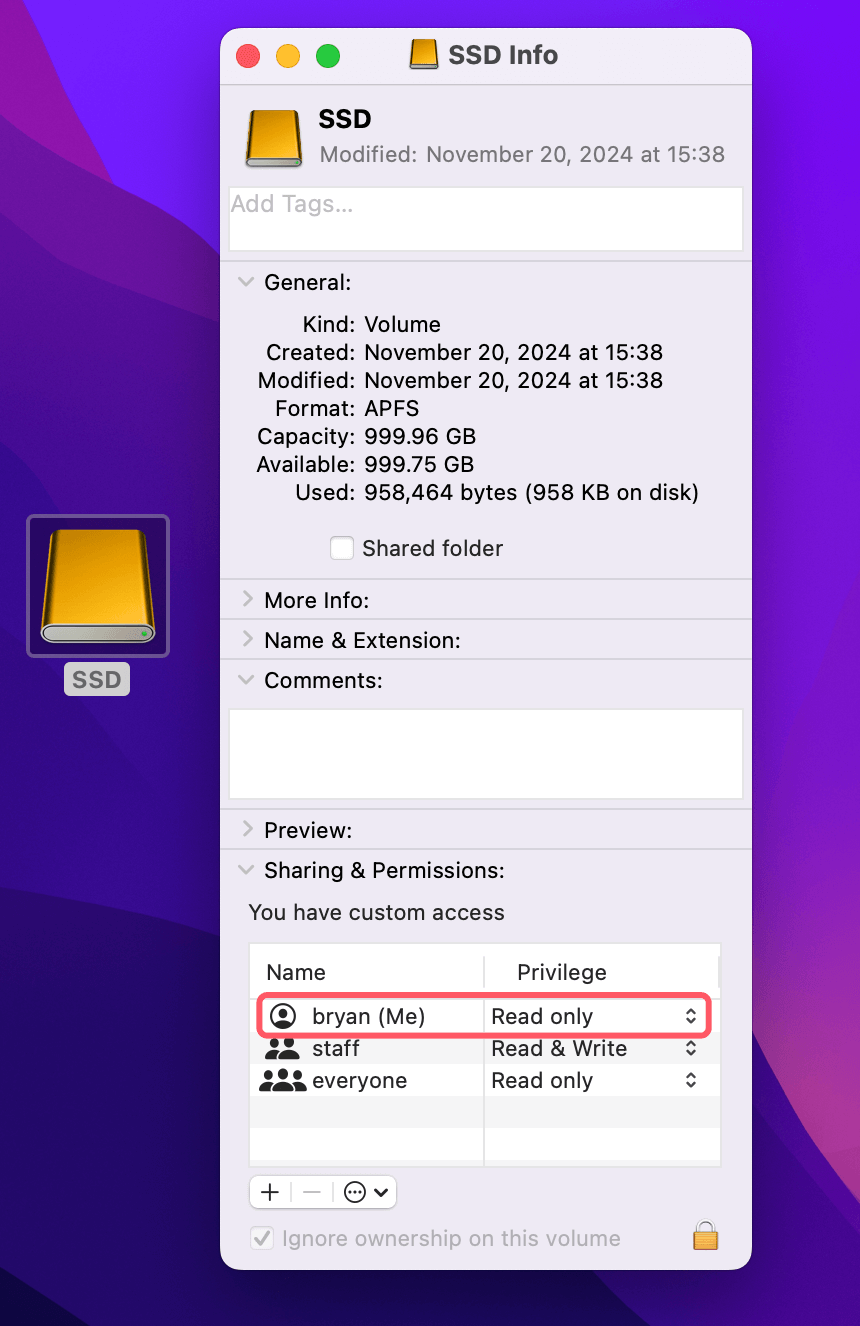 Fix External Hard Drive Read-Only on macOS Monterey