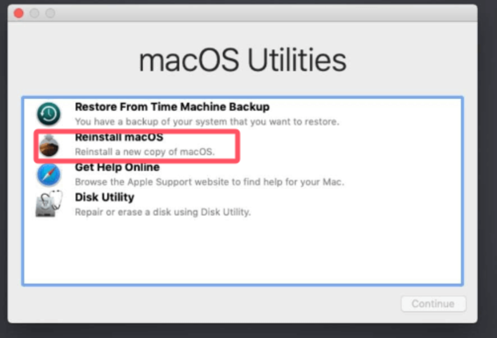 Factory Reset macOS Catalina