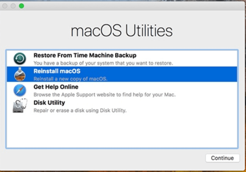 factory reset macOS Sierra