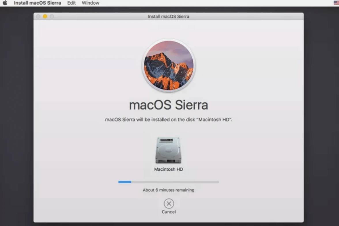 factory reset macOS Sierra