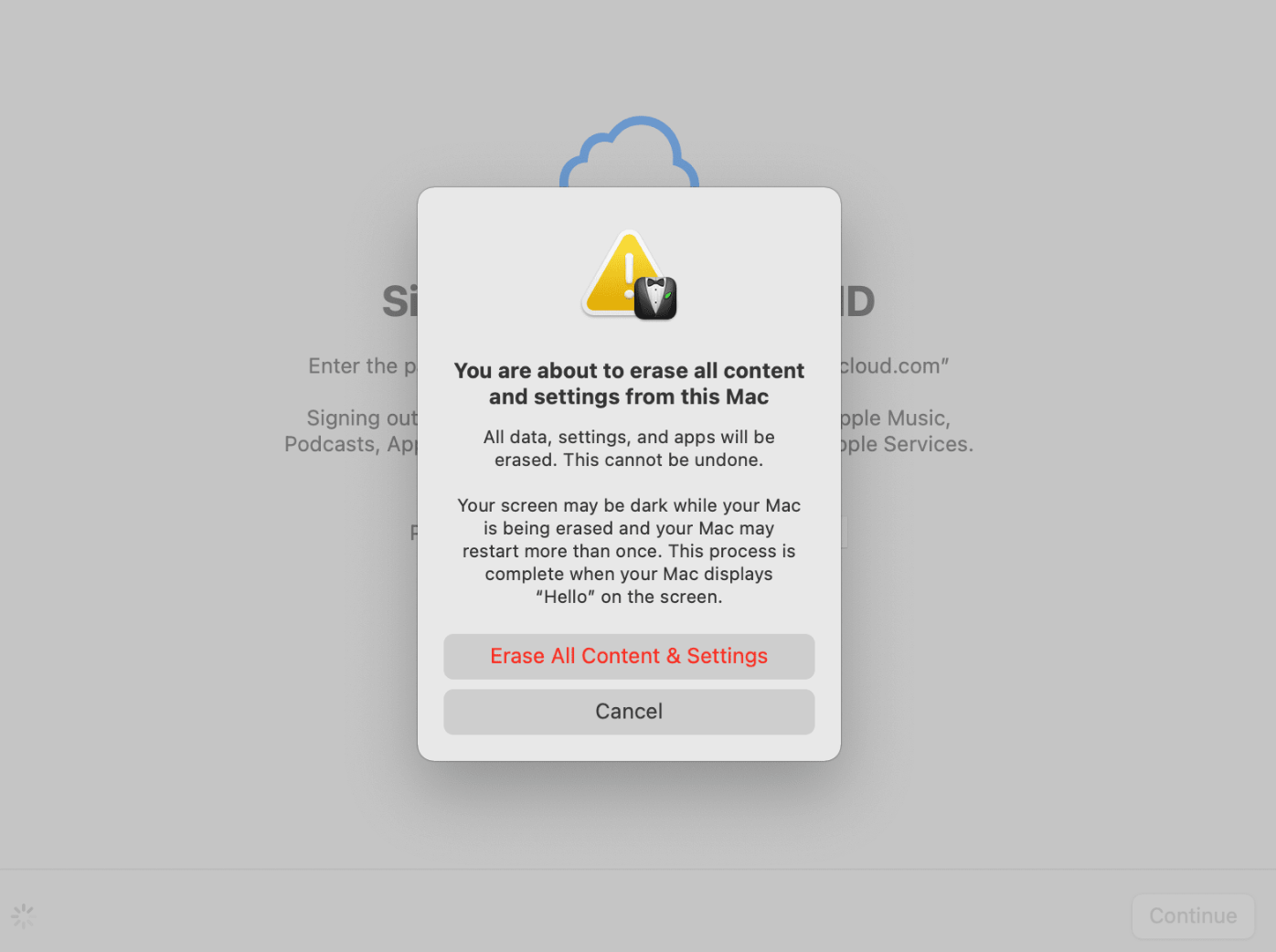 Factory Reset macOS 13 Ventura