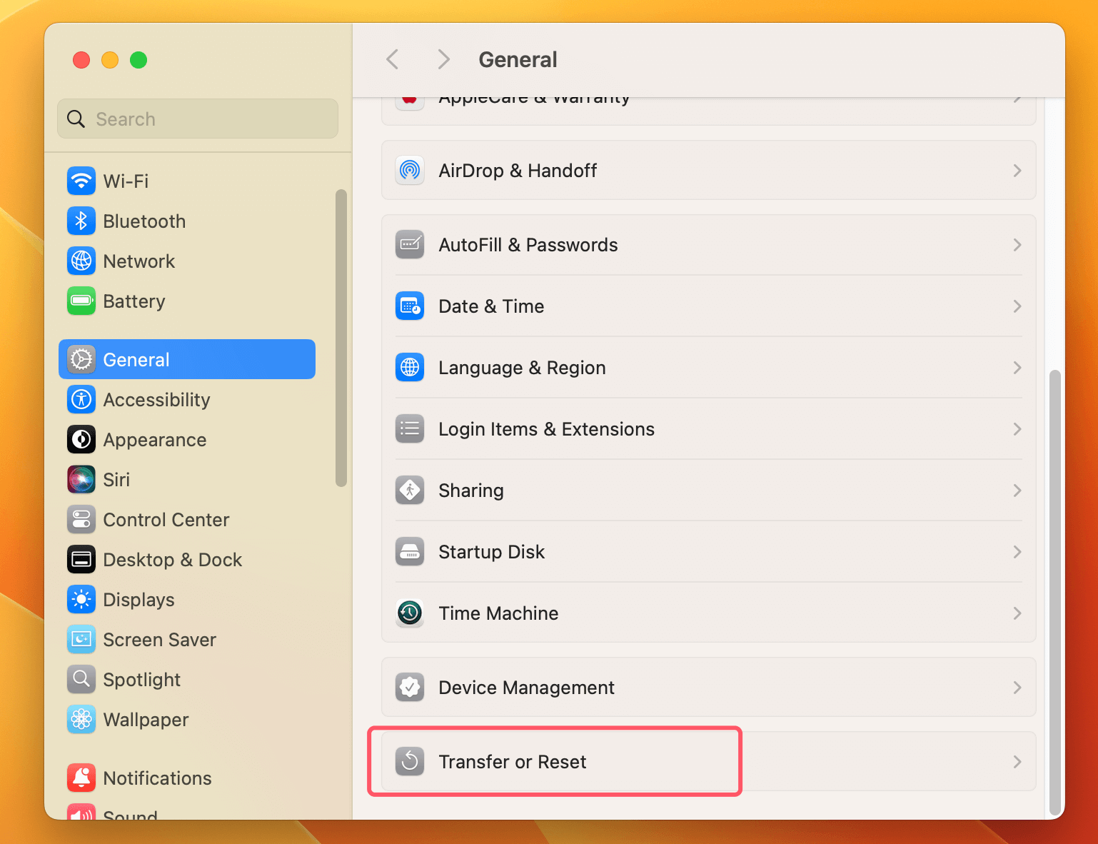 Factory Reset macOS 13 Ventura