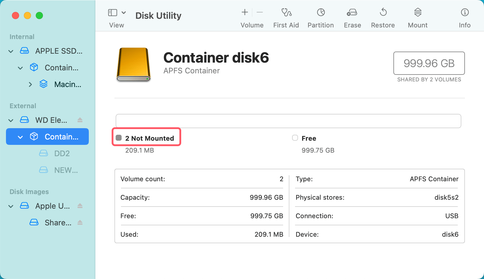 Dealing with an unmountable APFS container