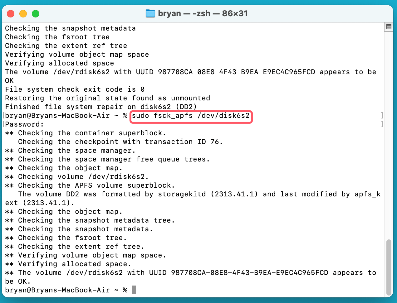 Dealing with an unmountable APFS container