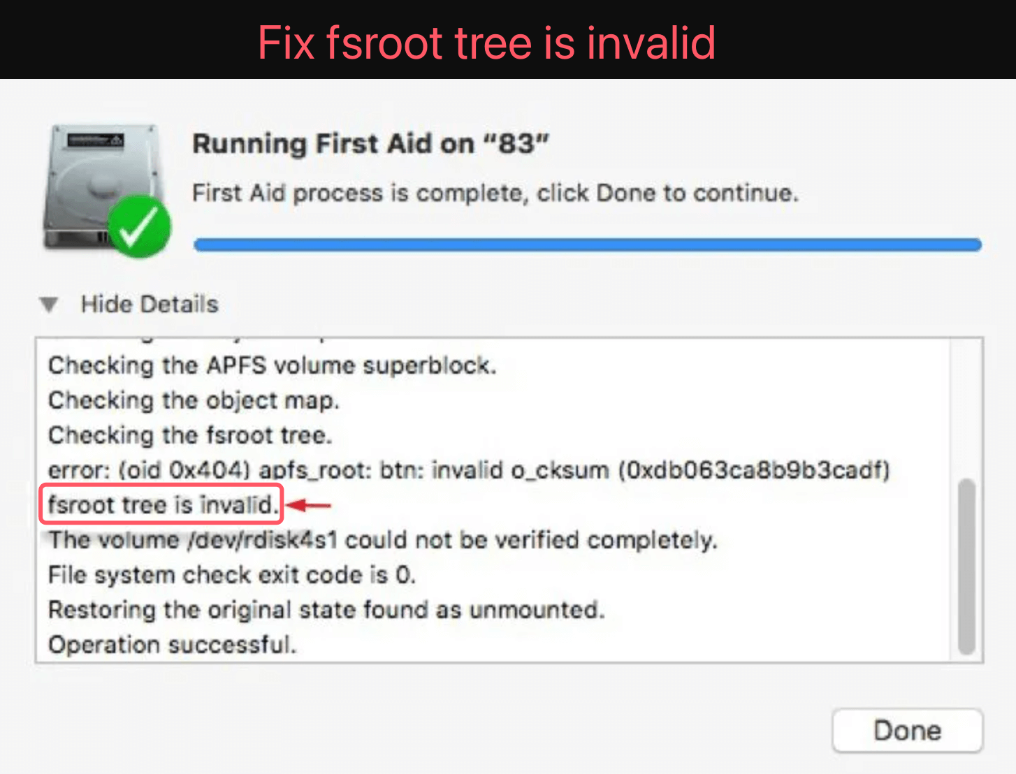 fsroot tree is invalid