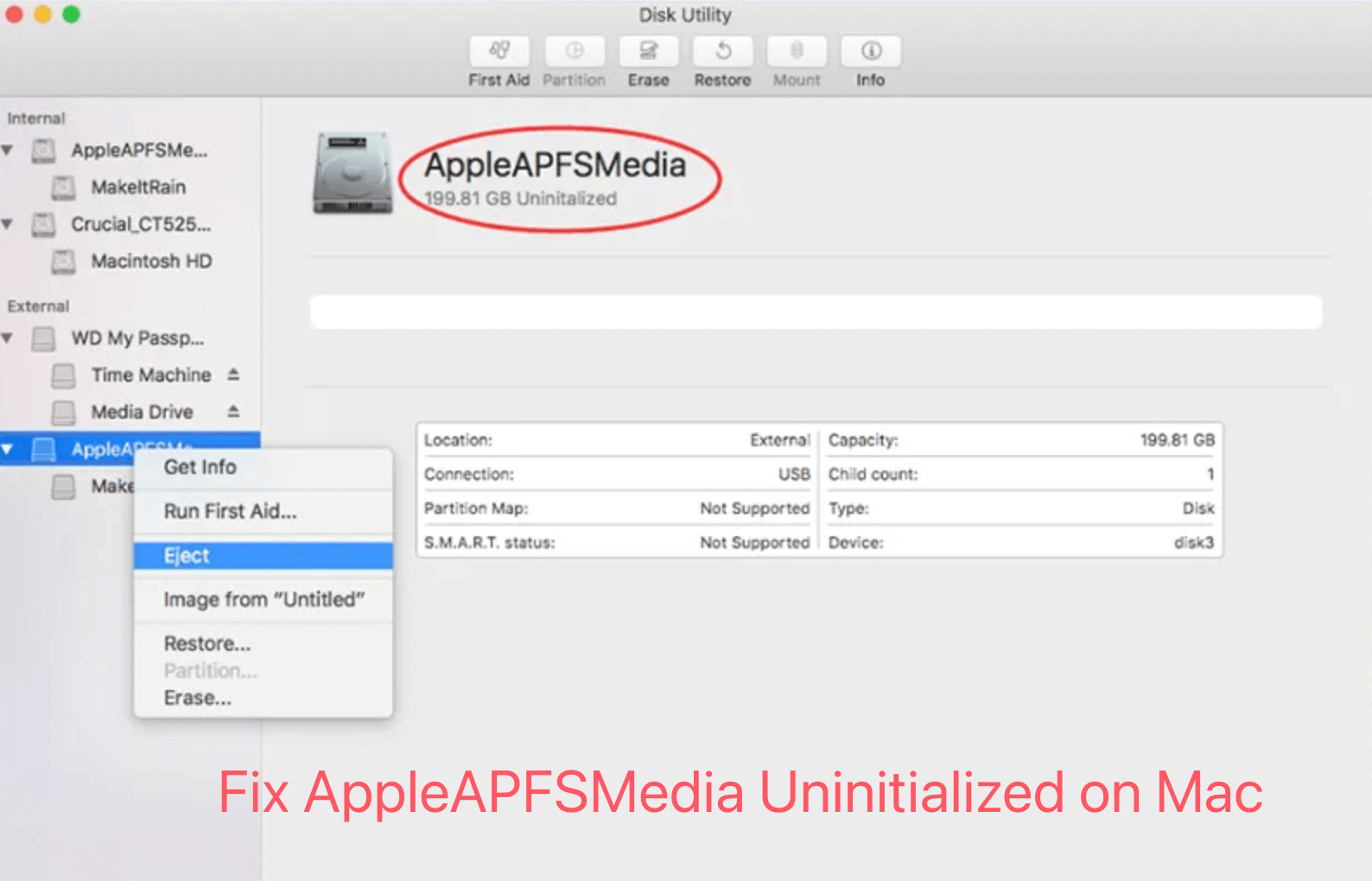 Fix AppleAPFSMedia Uninitialized Without Losing Data on Mac